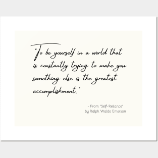 A Quote about Individuality from "Self-Reliance" by Ralph Waldo Emerson Posters and Art